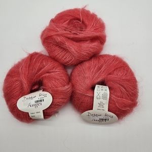 Debbie Bliss Angel coral Mohair yarn de-stash